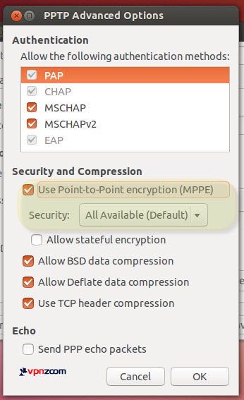 Ubuntu Linux PPTP VPN Setup Guide Step Six Ubuntu Linux PPTP VPN Setup Guide Step Six