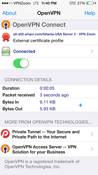 Apple IOS OpenVPN Setup Guide Step Eight Apple IOS OpenVPN Setup Guide Step Eight