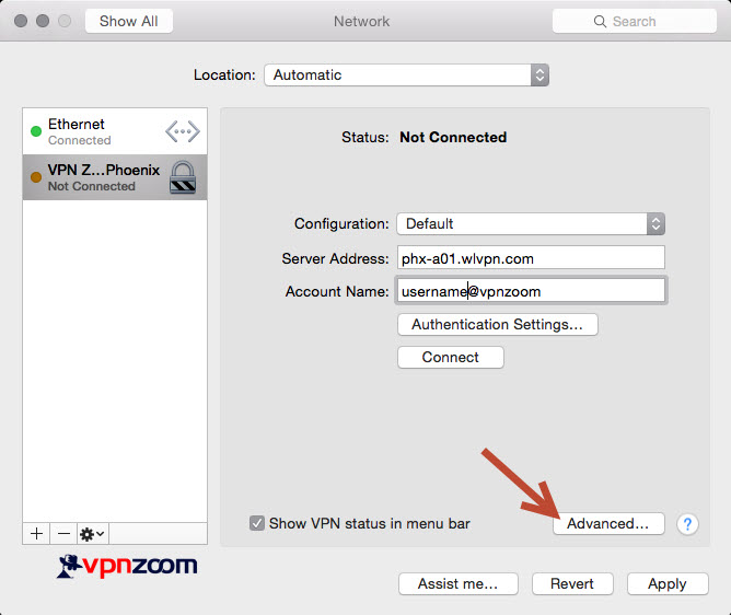 Mac OS X VPN L2TP Setup Guide Step Seven Mac OS X VPN L2TP Setup Guide Step Seven